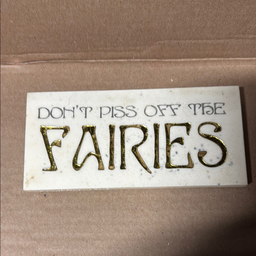 Decorative Plaque with Gold Lettering
